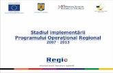 Stadiul Programului Operational Regional la 1 octombrie 2012