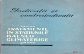 Indicatii si contraindicatii pentru tratamentele balneare in statiunile balneo climatice din Republica Populara Romana
