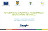 Evaluarea activităţilor Regio