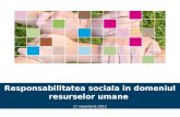 Prezentare masa rotunda "Responsabilitatea sociala in domeniul resurselor umane"