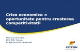 Criza economica = oportunitate pentru cresterea competitivitatii