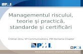 Risk Management (managementul riscului) presentation at PMI Monthly Meeting
