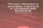 Cuprins Istoria Critica a Literaturii Romane Manolescu