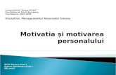 Motivatia si Motivarea Personalului