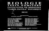 Biologie 2012 UMF Bucuresti