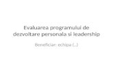Evaluarea Programului De  Leadership