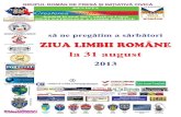 ÎNDRUMĂTOR SUMAR privind desfășurarea manifestărilor care vor sărbători ZIUA LIMBII ROMÂNE