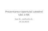 Catedra limba si comunicare, raport de activitate, 2013, ise