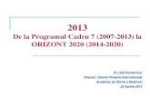 De la Programul Cadrul 7 la Orizont 2020
