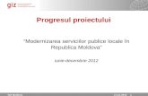 Alexandr Muravschi, consultant senior GIZ - Prezentarea progreselor în cadrul proiectului GIZ „Modernizarea Serviciilor Publice Locale”. Extinderea finanțării