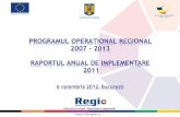 Raport Anual Implementare Programul Operational Regional 2011