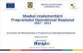 Stadiul implementarii Programului Operational Regional 2007-2014 in luna mai 2013