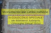 Limba romana in colectii speciale ale Bibliotecii Judetene ”Gheorghe Sincai ”Oradea