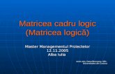 Matricea Cadru Logic - MANAG.proiECTELOR