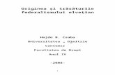 Originea şi trăsăturile federalismului elveţian
