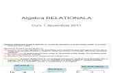 Algebra RELATIONALA-Curs 1 Decembrie