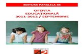 OFERTA EDUCATIONALA 2011-2012 Septembrie