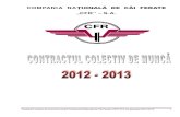 Contract Colectiv de Munca CN CF CFR SA 2012 2013