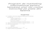 Program de Marketing International Pentru Lansarea Unei Noi Creme Gerovital Pe Piata Din Spania