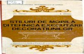 Stiluri de Mobila Si Tehnica de Executarii Decoratiunilor, Gh. Taranu, R. Taranu, Bucuresti, 1991