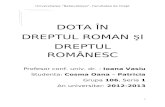 Dota în dreptul roman şi dreptul românesc