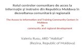 Rolul Centrelor Comunitare de Acces la Informaţie şi Instruire din Republica Moldova în dezvoltarea comunitară și regională