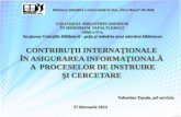 Valentina Topalo. Contribuţii internaţionale în asigurarea informaţională a proceselor de instruire şi cercetare.