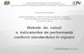 Ludmila Răileanu. Metode  de  calcul a  indicatorilor de performanţă conform standardului în vigoare