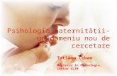 Psihologia maternitații - un nou domeniu de cercetare