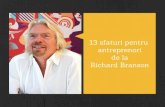 13 sfaturi pentru antreprenori de la Richard Branson