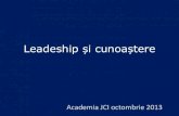 Leadeship și cunoaștere - Academia JCI Buzău octombrie 2013