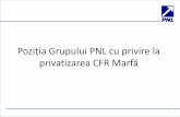 Poziția grupului PNL cu privire la privatizarea CFR Marfă (moțiune PDL)