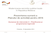 Prezentarea sumară a Planului de activități pentru 2015 - Planificarea și  programarea regională
