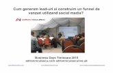 Prezentare Adrian Niculescu "Cum generam lead-uri si construim un funnel de vanzari utilizand social media" 1 aprilie  Timisoara Business Days 2015
