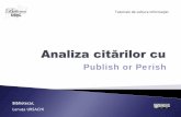 Analiza citarilor cu Publish or Perish