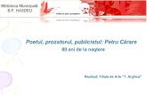 Poetul, prozatorul, publicistul Petru Cărare - 80 ani de la naştere