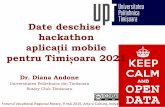 Date deschise hackathon aplicații mobile pentru Timisoara 2021