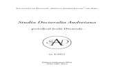 studia doctoralia andreiana 1/2012