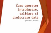 Curs Operator Introducere, Validare Si Prelucrare Date-Operatiuni de Baza