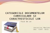 Categoriile Documentelor Curriculare Și Caractristicile Lor