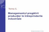 Managementul Pregătirii Producţiei În Întreprinderile