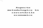 Aspecte metodologice în cercetările economice