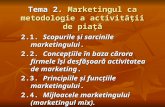 Marketingul ca metodologie a activităţii de piaţă
