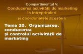 Organizarea, conducerea  şi controlul activităţii de marketing