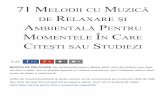 71 Melodii Cu Muzică de Relaxare Și Ambientală Pentru Momentele În Care Citești Sau Studiezi - Florin Roșoga