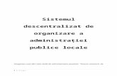 Sistemul Descentralizat de Organizare Al Administrației Publice