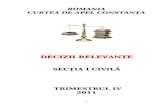 Sectia I Civila - Decizii Relevante Trimestrul IV 2011