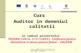 Auditor in Domeniu Calitatii -Suport v6