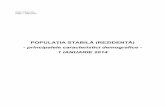 Populatia Stabila a Romaniei 1 Ianuarie 2014