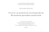 Teorie si Practica Ecologista in Romania Postdecembrista